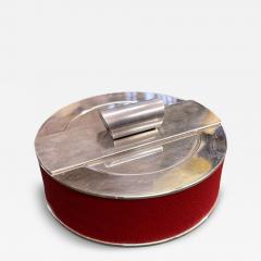  Puiforcat 1980s Silver plated and leather decorative box by Puiforcat - 4434796