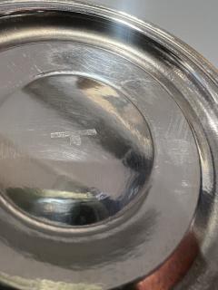 Puiforcat Puiforcat Art Deco Silver Tazza with Cobalt Blue Enamel Column France c 1930s - 4737015