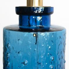  Pukeberg DEEP BLUE SCANDINAVIAN MODERN GLASS LAMP BY PUKEBERG GLASBRUK - 2197896