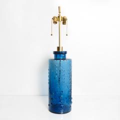 Pukeberg DEEP BLUE SCANDINAVIAN MODERN GLASS LAMP BY PUKEBERG GLASBRUK - 2197901