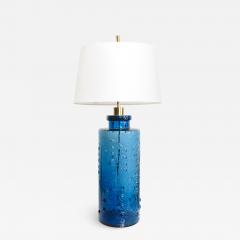  Pukeberg DEEP BLUE SCANDINAVIAN MODERN GLASS LAMP BY PUKEBERG GLASBRUK - 2199559