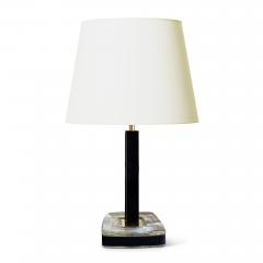  Pukeberg Pair of Table Lamp in Crystal Leather and Brass by Uno Westerberg for Pukeberg - 3104841