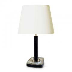  Pukeberg Pair of Table Lamp in Crystal Leather and Brass by Uno Westerberg for Pukeberg - 3104845