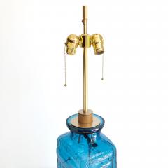 Pukeberg SWEDISH BLUE GLASS TABLE LAMP BY PUKEBERG 1960 - 4759760