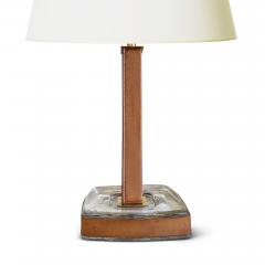  Pukeberg Table Lamp in Crystal Leather and Brass by Uno Westerberg for Pukeberg - 3561432