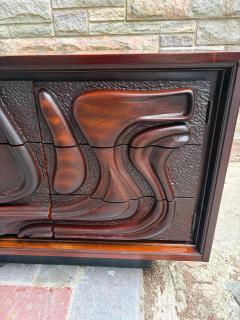  Pulaski Furniture Corporation Gorgeous Pulaski Oceanic Sculpted Front Brutalist Credenza Cabinet Mid Century - 4704713