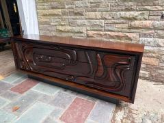  Pulaski Furniture Corporation Gorgeous Pulaski Oceanic Sculpted Front Brutalist Credenza Cabinet Mid Century - 4704725