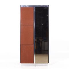  Pulaski Furniture Corporation Pulaski Mid Century Rosewood Leather and Chrome Armoire Dresser - 4187293