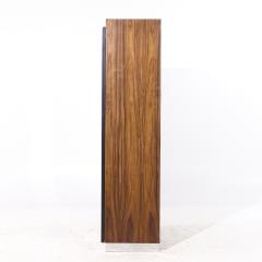  Pulaski Furniture Corporation Pulaski Mid Century Rosewood Leather and Chrome Armoire Dresser - 4187297