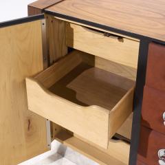  Pulaski Furniture Corporation Pulaski Mid Century Rosewood Leather and Chrome Lowboy Dresser - 4186878