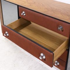  Pulaski Furniture Corporation Pulaski Mid Century Rosewood Leather and Chrome Lowboy Dresser - 4186879