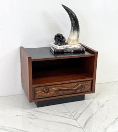  Pulaski Furniture Corporation Sculptural Oceanic Nightstand by Pulaski 1960s Style of Witco - 3705053