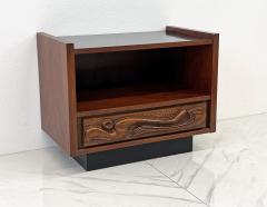  Pulaski Furniture Corporation Sculptural Oceanic Nightstand by Pulaski 1960s Style of Witco - 3705057