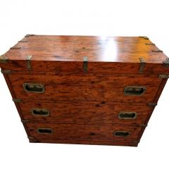  Pulaski Furniture Corporation Vintage Pulaski Burlwood Campaign Style Chest - 2579099