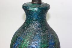  Quartite Creative Corp Quartite Creative Corp Blue Green Lava Glaze Ceramic Lamp 1965 United States - 3227379