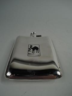  R Blackinton Co Blackinton Art Deco Sterling Silver Enamel Novelty Camel Flask - 3764853