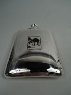  R Blackinton Co Blackinton Art Deco Sterling Silver Enamel Novelty Camel Flask - 3764854