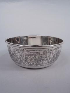  R Blackinton Co Blackinton Edwardian Nursery Rhyme Sterling Silver Porringer - 3766973