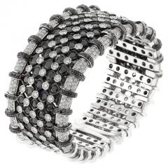  R C M R C M WHITE AND BLACK DIAMOND CUFF BRACELET - 3133135