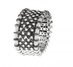  R C M R C M WHITE AND BLACK DIAMOND CUFF BRACELET - 3133136