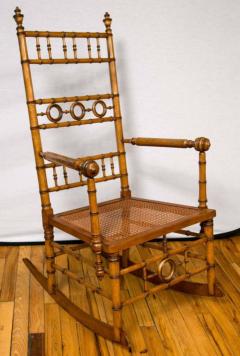  R J Horner Co Aesthetic Movement Faux Bamboo Rocking Chair Attributed to R J Horner Co  - 156020