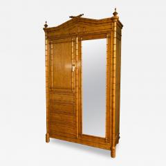  R J Horner Co Aesthetic Movement Maple Faux Bamboo Armoire Attributed to R J Horner Co  - 155087