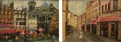  R Roywilsens Pair of Oil on Canvas Parisian Street Scenes Signed R Roywilsens - 2878034