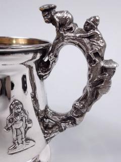  R Wallace Sons American Edwardian Sterling Silver Baby Cup with Boys Behaving Badly - 4388479