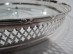  R Wallace Sons Antique American Edwardian Neoclassical Sterling Silver and Glass Tray - 3757595