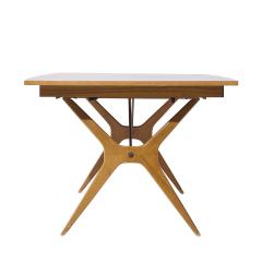  R Way Rway Rway Mid Century Walnut Brass Hidden Leaf Expanding Dining Table with 2 Leaves - 3982502