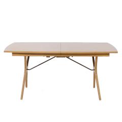  R Way Rway Rway Mid Century Walnut Brass Hidden Leaf Expanding Dining Table with 2 Leaves - 3982503