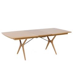  R Way Rway Rway Mid Century Walnut Brass Hidden Leaf Expanding Dining Table with 2 Leaves - 3982507