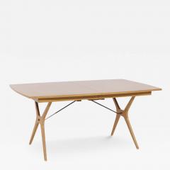  R Way Rway Rway Mid Century Walnut Brass Hidden Leaf Expanding Dining Table with 2 Leaves - 3985054