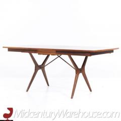  R Way Rway Rway Mid Century Walnut and Brass Expanding Dining Table with 2 Leaves - 3598396