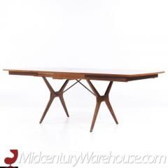  R Way Rway Rway Mid Century Walnut and Brass Expanding Dining Table with 2 Leaves - 3598398