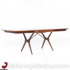  R Way Rway Rway Mid Century Walnut and Brass Expanding Dining Table with 2 Leaves - 3598400
