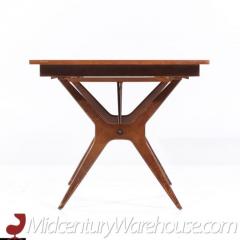  R Way Rway Rway Mid Century Walnut and Brass Expanding Dining Table with 2 Leaves - 3598430