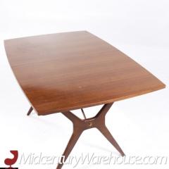  R Way Rway Rway Mid Century Walnut and Brass Expanding Dining Table with 2 Leaves - 3598432