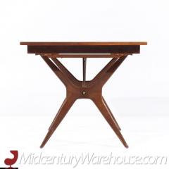  R Way Rway Rway Mid Century Walnut and Brass Expanding Dining Table with 2 Leaves - 3598436
