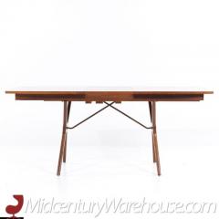  R Way Rway Rway Mid Century Walnut and Brass Expanding Dining Table with 2 Leaves - 3598475