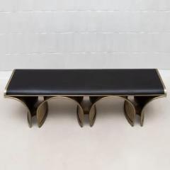  R Y Augousti Bench in Black Oak with Bronze Patina Brass Legs by R Y Augousti - 3847557