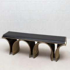  R Y Augousti Bench in Black Oak with Bronze Patina Brass Legs by R Y Augousti - 3847558