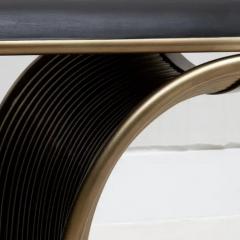  R Y Augousti Bench in Black Oak with Bronze Patina Brass Legs by R Y Augousti - 3847559