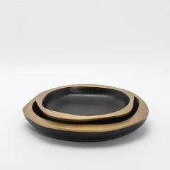  R Y Augousti Bowl in Black Oak with Bronze Patina Brass Details by R Y Augousti - 3879704