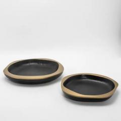  R Y Augousti Bowl in Black Oak with Bronze Patina Brass Details by R Y Augousti - 3879705