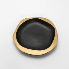  R Y Augousti Bowl in Black Oak with Bronze Patina Brass Details by R Y Augousti - 3879712