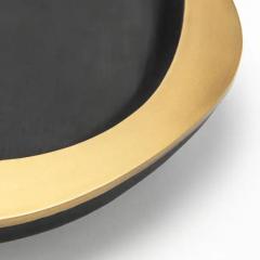  R Y Augousti Bowl in Black Oak with Bronze Patina Brass Details by R Y Augousti - 3879713