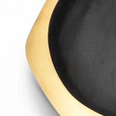  R Y Augousti Bowl in Black Oak with Bronze Patina Brass Details by R Y Augousti - 3879714