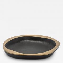  R Y Augousti Bowl in Black Oak with Bronze Patina Brass Details by R Y Augousti - 3884705