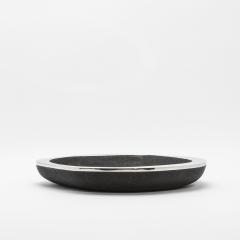  R Y Augousti Bowl in Black Shagreen with Stainless Steel Details R Y Augousti - 4237299